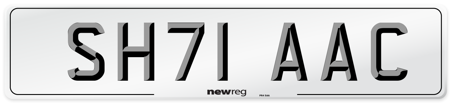 SH71 AAC Number Plate from New Reg